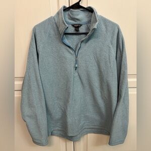 Eddie Bauer Women's Light Blue 1/4 Zip Neck Sweater Fleece Size XL
